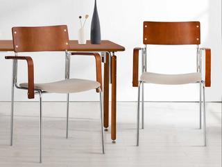 Pasargad Home Osaka Kyoto Plywood Beige Upholstered Arm Dining Chair Set of 2