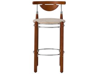 Pasargad Home Osaka Nikko Beige Upholstered Solid Wood Bar Stool Set of 2