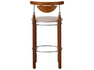 Pasargad Home Osaka Nikko Beige Upholstered Solid Wood Bar Stool Set of 2