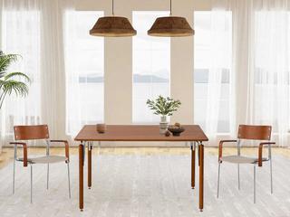 Pasargad Home Osaka Kobe Rectangular Wood Brown Dining Table