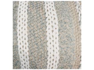 Pasargad Home Grand Canyon Beige Aqua Blue Upholstered Pouf