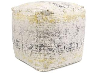 Pasargad Home Grand Canyon Ivory Gold Upholstered Pouf