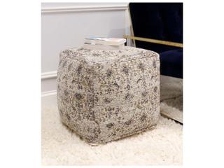 Pasargad Home Grand Canyon Toupe Multi Brown Upholstered Pouf