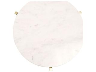 Pasargad Home Beacon Carina Round Marble White Gold End Table