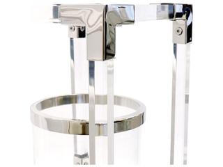 Pasargad Home Beacon Soren Silver Clear Candle Holder