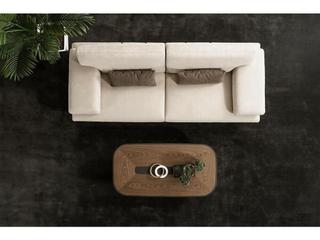 Pasargad Home Positano Delano Dark Beige Brown Upholstered Sofa