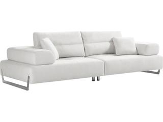 Pasargad Home Positano Ravenna White Chrome Upholstered Sofa