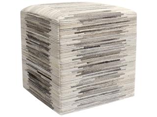 Pasargad Home Galaxy Cowhide Silver Pouf