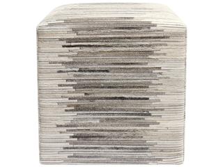Pasargad Home Galaxy Cowhide Silver Pouf