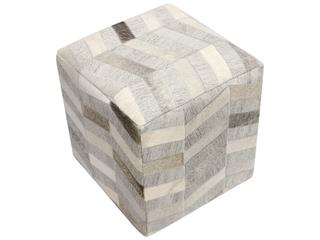 Pasargad Home Galaxy Silver Cowhide Ottoman