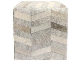 Pasargad Home Galaxy Silver Cowhide Ottoman