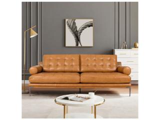 Pasargad Home Vicenza Kimberly Brown Leather Sofa