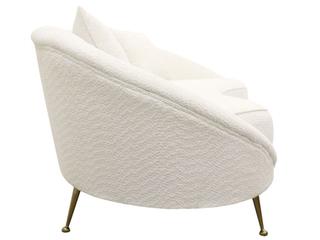 Pasargad Home Vicenza Luna Ivory Gold White Upholstered Sofa