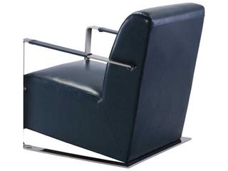 Pasargad Home Luxe Blue Faux Leather Accent Chair