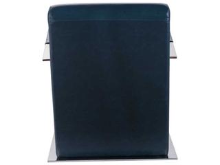 Pasargad Home Luxe Blue Faux Leather Accent Chair