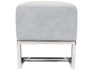Pasargad Home Luxe Blue Chrome Upholstered Accent Bench