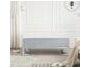 Pasargad Home Luxe Blue Chrome Upholstered Accent Bench