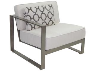 Park Place Sectional Cast Aluminum Right Arm Lounge Unit with One Pillow