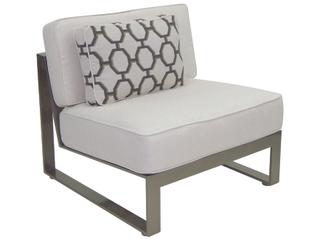 Park Place Sectional Cast Aluminum Armless Lounge Unit with One Pillow