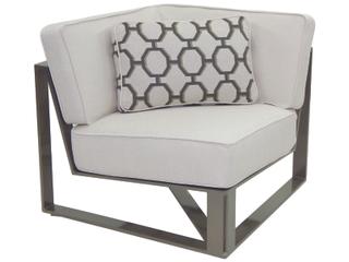 Park Place Sectional Cast Aluminum Square Corner Unit with One Pillow