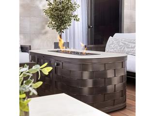 Castelle Biscayne Oval Coffee Table with Firepit
