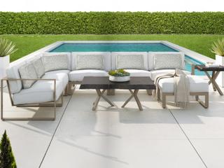 Castelle Park Place Sectional Cast Aluminum Patio Lounge Set