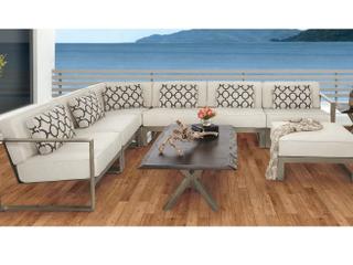 Castelle Park Place Cast Aluminum Sectional Set