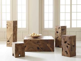 Phillips Collection Square Wood Natural Brown End Table