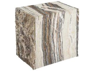 Phillips Collection Elements Onyx Natural Brown Beige Accent Stool
