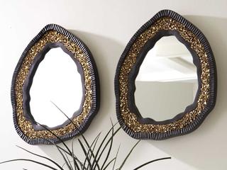Phillips Collection Black and Gold Matte Oval Wall Mirror