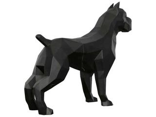 Phillips Collection Matte Lacquer Black Pitbull Facet Sculpture
