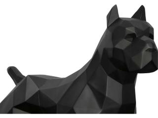 Phillips Collection Matte Lacquer Black Pitbull Facet Sculpture