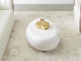 Phillips Collection Outdoorriver Stone Oval Gel Coat White Coffee Table