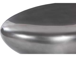 Phillips Collection River Stone Oval Metal Polished Aluminum Coffee Table