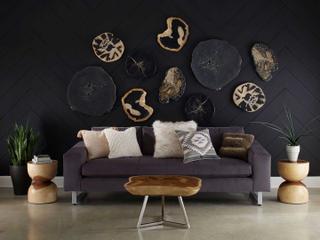 Phillips Collection Brown / Black Cast Petrified Wood Wall Tile