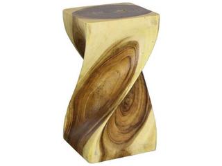 Phillips Collection Origins Twist Square Wood Natural Brown End Table