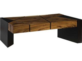 Phillips Collection Rectangular Wood Natural Black Coffee Table