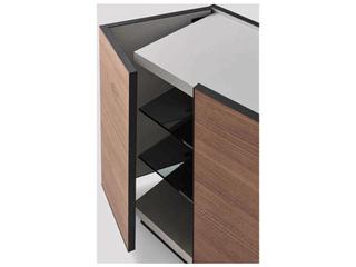 Pianca Cornice 82" Walnut Wood Fog Grey Sideboard