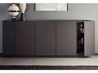Pianca Cornice Sideboard 82" Dark Grey Ash/Grey Roccia Matt Lacquer