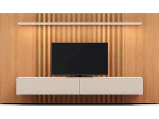 Pianca Spazio Wall Unit Comp. 126" Natural Ash/Beige Seta Matt Lacquer