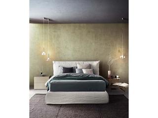 Pianca Piumoto King Size Bed 91" Light Grey Lima