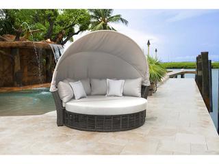 Panama Jack Graphite Wicker Cushion Outdoor Lounge Bed