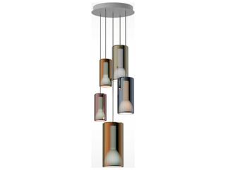 Penta Lit 5-Light Orange Blue Gold Violet Cylinder Pendant