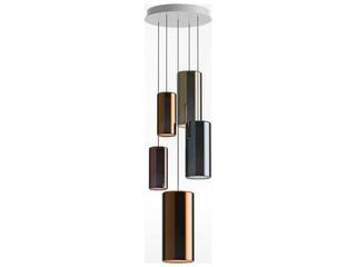 Penta Lit 5-Light Orange Blue Gold Violet Cylinder Pendant