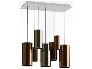 Penta Lit 7-Light Gold Orange Cylinder Island Pendant
