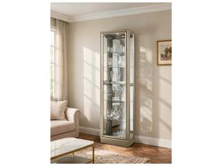 Pulaski Hardwood Platinum Silver Curio Display Cabinet