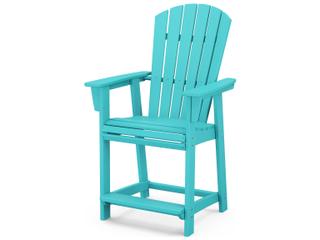 POLYWOOD® Nautical Recycled Plastic Adirondack Outdoor Counter Chair