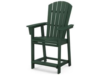 POLYWOOD® Nautical Recycled Plastic Adirondack Outdoor Counter Chair
