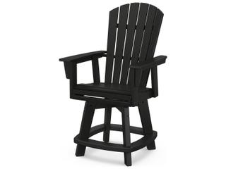 POLYWOOD® Nautical Recycled Plastic Adirondack Swivel Patio Counter Chair