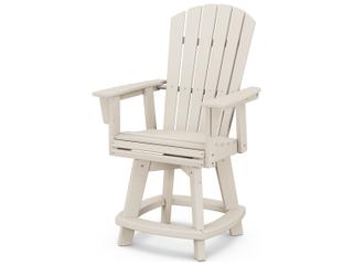 POLYWOOD® Nautical Recycled Plastic Adirondack Swivel Patio Counter Chair